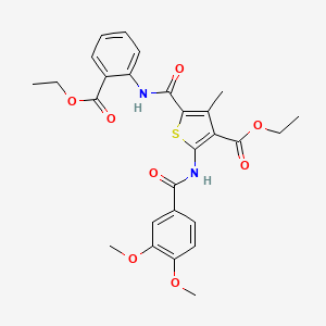 Ethyl 2-{[(3,4-dimethoxyphenyl)carbonyl]amino}-5-{[2-(ethoxycarbonyl)phenyl]carbamoyl}-4-methylthiophene-3-carboxylate