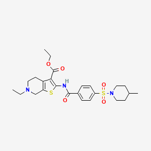 Ethyl 6-ethyl-2-(4-((4-methylpiperidin-1-yl)sulfonyl)benzamido)-4,5,6,7-tetrahydrothieno[2,3-c]pyridine-3-carboxylate