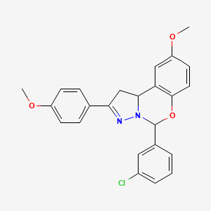 5-(3-Chlorophenyl)-9-methoxy-2-(4-methoxyphenyl)-1,10b-dihydropyrazolo[1,5-c][1,3]benzoxazine