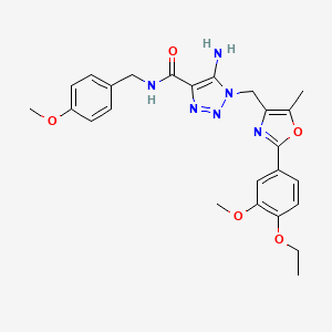 5-amino-1-{[2-(4-ethoxy-3-methoxyphenyl)-5-methyl-1,3-oxazol-4-yl]methyl}-N-[(4-methoxyphenyl)methyl]-1H-1,2,3-triazole-4-carboxamide