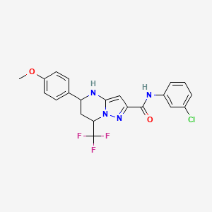 N-(3-chlorophenyl)-5-(4-methoxyphenyl)-7-(trifluoromethyl)-4,5,6,7-tetrahydropyrazolo[1,5-a]pyrimidine-2-carboxamide