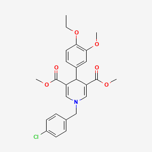 molecular formula C25H26ClNO6 B11205297 Dimethyl 1-(4-chlorobenzyl)-4-(4-ethoxy-3-methoxyphenyl)-1,4-dihydropyridine-3,5-dicarboxylate 