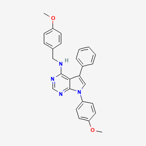 molecular formula C27H24N4O2 B11205312 N-(4-methoxybenzyl)-7-(4-methoxyphenyl)-5-phenyl-7H-pyrrolo[2,3-d]pyrimidin-4-amine 