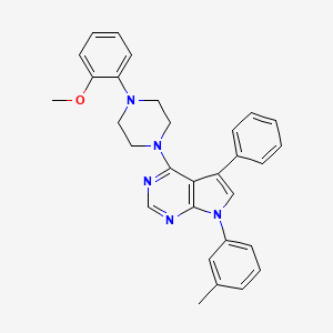 molecular formula C30H29N5O B11205316 4-[4-(2-methoxyphenyl)piperazin-1-yl]-7-(3-methylphenyl)-5-phenyl-7H-pyrrolo[2,3-d]pyrimidine 