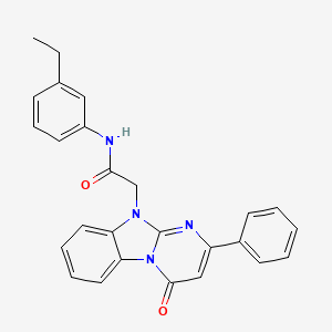 molecular formula C26H22N4O2 B11205328 N-(3-ethylphenyl)-2-(4-oxo-2-phenylpyrimido[1,2-a]benzimidazol-10(4H)-yl)acetamide 