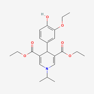 molecular formula C22H29NO6 B11205331 Diethyl 4-(3-ethoxy-4-hydroxyphenyl)-1-(propan-2-yl)-1,4-dihydropyridine-3,5-dicarboxylate 