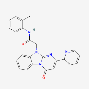 molecular formula C24H19N5O2 B11205341 N-(2-methylphenyl)-2-[4-oxo-2-(pyridin-2-yl)pyrimido[1,2-a]benzimidazol-10(4H)-yl]acetamide 