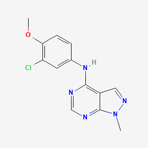 molecular formula C13H12ClN5O B11205383 N-(3-chloro-4-methoxyphenyl)-1-methyl-1H-pyrazolo[3,4-d]pyrimidin-4-amine 