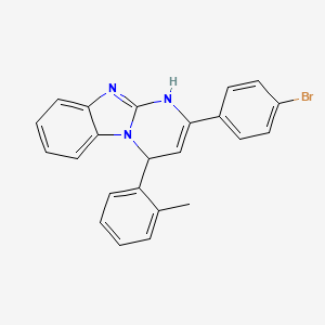 molecular formula C23H18BrN3 B11205401 2-(4-Bromophenyl)-4-(2-methylphenyl)-1,4-dihydropyrimido[1,2-a]benzimidazole 