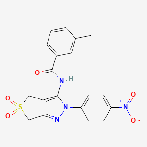 3-methyl-N-(2-(4-nitrophenyl)-5,5-dioxido-4,6-dihydro-2H-thieno[3,4-c]pyrazol-3-yl)benzamide