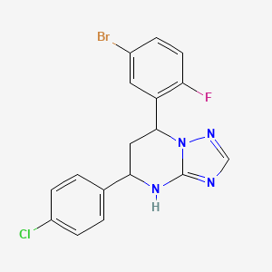 molecular formula C17H13BrClFN4 B11205414 7-(5-Bromo-2-fluorophenyl)-5-(4-chlorophenyl)-4,5,6,7-tetrahydro[1,2,4]triazolo[1,5-a]pyrimidine 