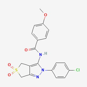 N-(2-(4-chlorophenyl)-5,5-dioxido-4,6-dihydro-2H-thieno[3,4-c]pyrazol-3-yl)-4-methoxybenzamide