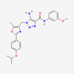 5-amino-N-(3-methoxyphenyl)-1-({5-methyl-2-[4-(propan-2-yloxy)phenyl]-1,3-oxazol-4-yl}methyl)-1H-1,2,3-triazole-4-carboxamide