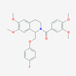 (3,4-dimethoxyphenyl)(1-((4-fluorophenoxy)methyl)-6,7-dimethoxy-3,4-dihydroisoquinolin-2(1H)-yl)methanone