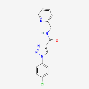 molecular formula C15H12ClN5O B11205445 1-(4-chlorophenyl)-N-(pyridin-2-ylmethyl)-1H-1,2,3-triazole-4-carboxamide 