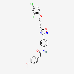 N-(4-{5-[3-(2,4-dichlorophenoxy)propyl]-1,2,4-oxadiazol-3-yl}phenyl)-2-(4-methoxyphenyl)acetamide