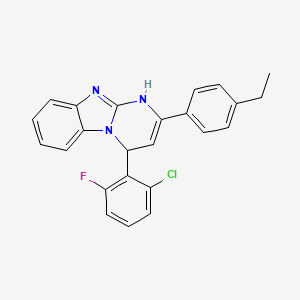 molecular formula C24H19ClFN3 B11205476 4-(2-Chloro-6-fluorophenyl)-2-(4-ethylphenyl)-1,4-dihydropyrimido[1,2-a]benzimidazole 