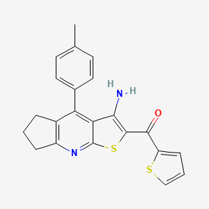 [3-Amino-4-(4-methylphenyl)-6,7-dihydro-5H-cyclopenta[B]thieno[3,2-E]pyridin-2-YL](2-thienyl)methanone