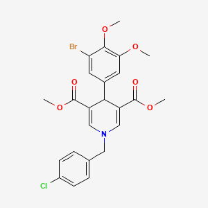 molecular formula C24H23BrClNO6 B11205525 Dimethyl 4-(3-bromo-4,5-dimethoxyphenyl)-1-(4-chlorobenzyl)-1,4-dihydropyridine-3,5-dicarboxylate 