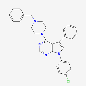 4-(4-benzylpiperazin-1-yl)-7-(4-chlorophenyl)-5-phenyl-7H-pyrrolo[2,3-d]pyrimidine