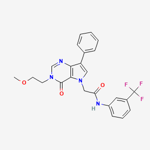 molecular formula C24H21F3N4O3 B11205557 2-[3-(2-Methoxyethyl)-4-oxo-7-phenyl-3H,4H,5H-pyrrolo[3,2-D]pyrimidin-5-YL]-N-[3-(trifluoromethyl)phenyl]acetamide 