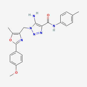 molecular formula C22H22N6O3 B11205568 5-amino-1-{[2-(4-methoxyphenyl)-5-methyl-1,3-oxazol-4-yl]methyl}-N-(4-methylphenyl)-1H-1,2,3-triazole-4-carboxamide 