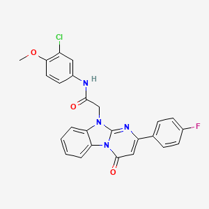 N-(3-chloro-4-methoxyphenyl)-2-[2-(4-fluorophenyl)-4-oxopyrimido[1,2-a]benzimidazol-10(4H)-yl]acetamide