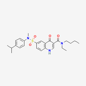 molecular formula C26H33N3O4S B11205645 N-butyl-N-ethyl-6-(N-(4-isopropylphenyl)-N-methylsulfamoyl)-4-oxo-1,4-dihydroquinoline-3-carboxamide 