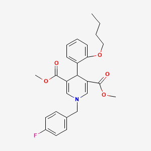 molecular formula C26H28FNO5 B11205652 Dimethyl 4-(2-butoxyphenyl)-1-(4-fluorobenzyl)-1,4-dihydropyridine-3,5-dicarboxylate 