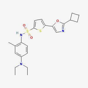 5-(2-cyclobutyl-1,3-oxazol-5-yl)-N-[4-(diethylamino)-2-methylphenyl]thiophene-2-sulfonamide