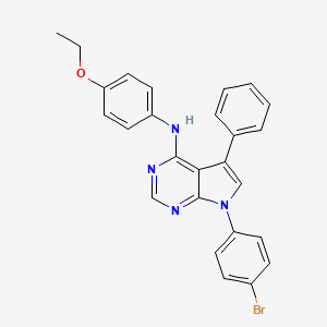 molecular formula C26H21BrN4O B11205711 7-(4-bromophenyl)-N-(4-ethoxyphenyl)-5-phenyl-7H-pyrrolo[2,3-d]pyrimidin-4-amine 