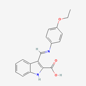 molecular formula C18H16N2O3 B11205715 3-[(E)-[(4-Ethoxyphenyl)imino]methyl]-1H-indole-2-carboxylic acid CAS No. 897767-09-8