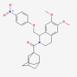 2-(Adamantane-1-carbonyl)-6,7-dimethoxy-1-[(4-nitrophenoxy)methyl]-1,2,3,4-tetrahydroisoquinoline