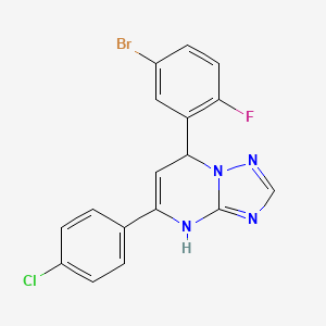 molecular formula C17H11BrClFN4 B11205742 7-(5-Bromo-2-fluorophenyl)-5-(4-chlorophenyl)-4,7-dihydro[1,2,4]triazolo[1,5-a]pyrimidine 