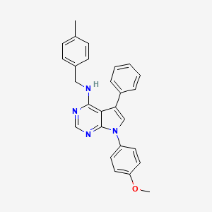 molecular formula C27H24N4O B11205750 7-(4-methoxyphenyl)-N-(4-methylbenzyl)-5-phenyl-7H-pyrrolo[2,3-d]pyrimidin-4-amine 