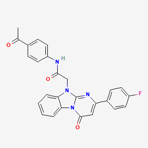 molecular formula C26H19FN4O3 B11205758 N-(4-acetylphenyl)-2-[2-(4-fluorophenyl)-4-oxopyrimido[1,2-a]benzimidazol-10(4H)-yl]acetamide 