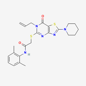 N-(2,6-dimethylphenyl)-2-{[7-oxo-2-(piperidin-1-yl)-6-(prop-2-en-1-yl)-6,7-dihydro[1,3]thiazolo[4,5-d]pyrimidin-5-yl]sulfanyl}acetamide