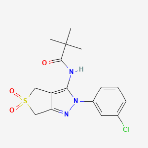 N-[2-(3-chlorophenyl)-5,5-dioxido-2,6-dihydro-4H-thieno[3,4-c]pyrazol-3-yl]-2,2-dimethylpropanamide