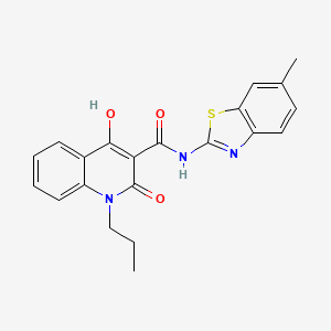 4-hydroxy-N-(6-methyl-1,3-benzothiazol-2-yl)-2-oxo-1-propyl-1,2-dihydroquinoline-3-carboxamide