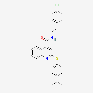 N-[2-(4-Chlorophenyl)ethyl]-2-{[4-(propan-2-yl)phenyl]sulfanyl}quinoline-4-carboxamide