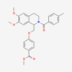 Methyl 4-((6,7-dimethoxy-2-(4-methylbenzoyl)-1,2,3,4-tetrahydroisoquinolin-1-yl)methoxy)benzoate