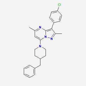 molecular formula C26H27ClN4 B11205865 7-(4-Benzylpiperidin-1-yl)-3-(4-chlorophenyl)-2,5-dimethylpyrazolo[1,5-a]pyrimidine 