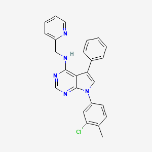 molecular formula C25H20ClN5 B11205866 7-(3-chloro-4-methylphenyl)-5-phenyl-N-(pyridin-2-ylmethyl)-7H-pyrrolo[2,3-d]pyrimidin-4-amine 