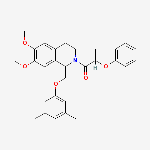 1-(1-((3,5-dimethylphenoxy)methyl)-6,7-dimethoxy-3,4-dihydroisoquinolin-2(1H)-yl)-2-phenoxypropan-1-one