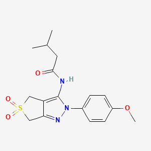 molecular formula C17H21N3O4S B11205876 N-(2-(4-methoxyphenyl)-5,5-dioxido-4,6-dihydro-2H-thieno[3,4-c]pyrazol-3-yl)-3-methylbutanamide 