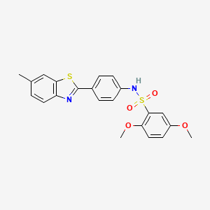 2,5-dimethoxy-N-[4-(6-methyl-1,3-benzothiazol-2-yl)phenyl]benzene-1-sulfonamide