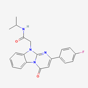 molecular formula C21H19FN4O2 B11205914 2-[2-(4-fluorophenyl)-4-oxopyrimido[1,2-a]benzimidazol-10(4H)-yl]-N-(propan-2-yl)acetamide 