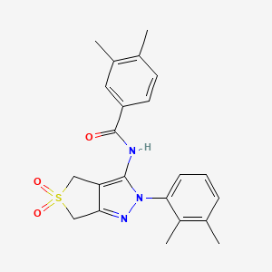 molecular formula C22H23N3O3S B11205971 N-(2-(2,3-dimethylphenyl)-5,5-dioxido-4,6-dihydro-2H-thieno[3,4-c]pyrazol-3-yl)-3,4-dimethylbenzamide 