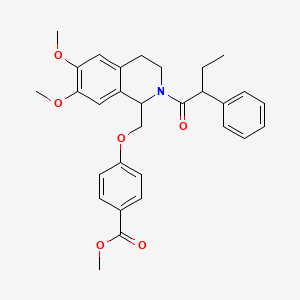 Methyl 4-((6,7-dimethoxy-2-(2-phenylbutanoyl)-1,2,3,4-tetrahydroisoquinolin-1-yl)methoxy)benzoate