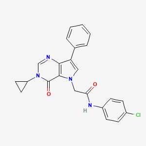 N-(4-chlorophenyl)-2-(3-cyclopropyl-4-oxo-7-phenyl-3,4-dihydro-5H-pyrrolo[3,2-d]pyrimidin-5-yl)acetamide